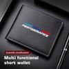 EYAG3 For BMW Men's Short Style Leather Wallet Multiple Card Slots 1 2 3 5 7 Series X1 X2 X3 X4 X5 X6 G20 G30 G11 G12