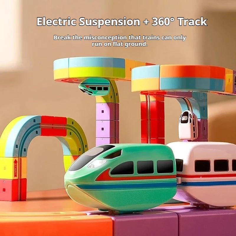 Children's Education 3D Electromagnetic Suspension Train Track Toy Boys and Girls Assemble Toy Train Car Birthday Christmas Gift