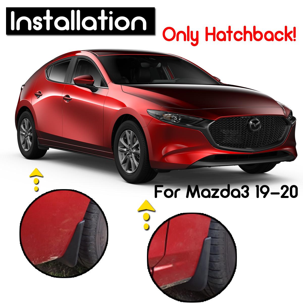 Set Molded Mud Flaps For Mazda 3 Mazda3 BP 2019 2020 Hatchback Hatch