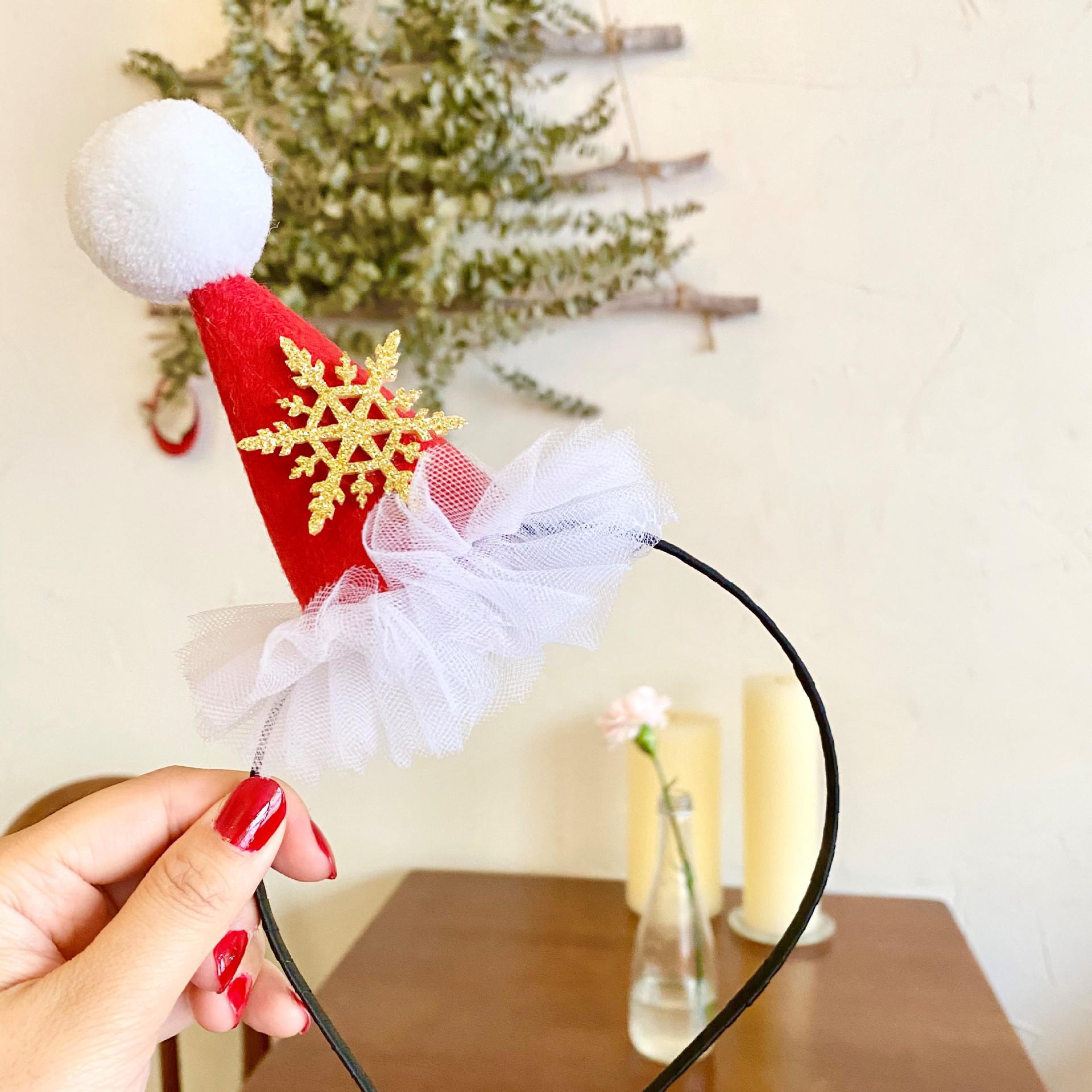 

Рождественское кружевное тюлевое платье и повязка на голову в виде шапки Санты для девочек - Дизайн с оленем и снежинкой