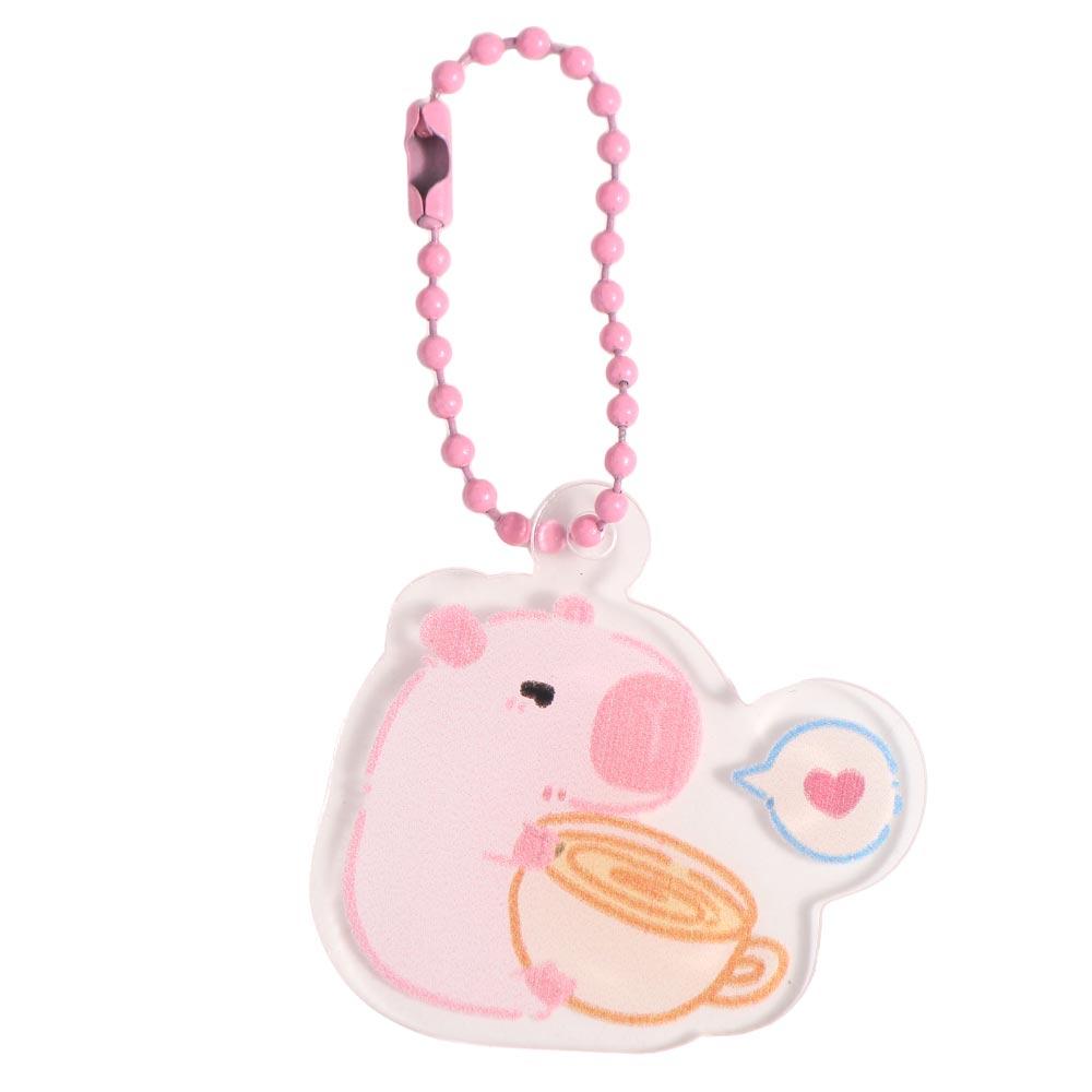Creative Capybara Pink Capybara Acrylic Keychain Acrylic Cute Capibara Bag Hanging Creative Funny Kapibara Pendant Kids