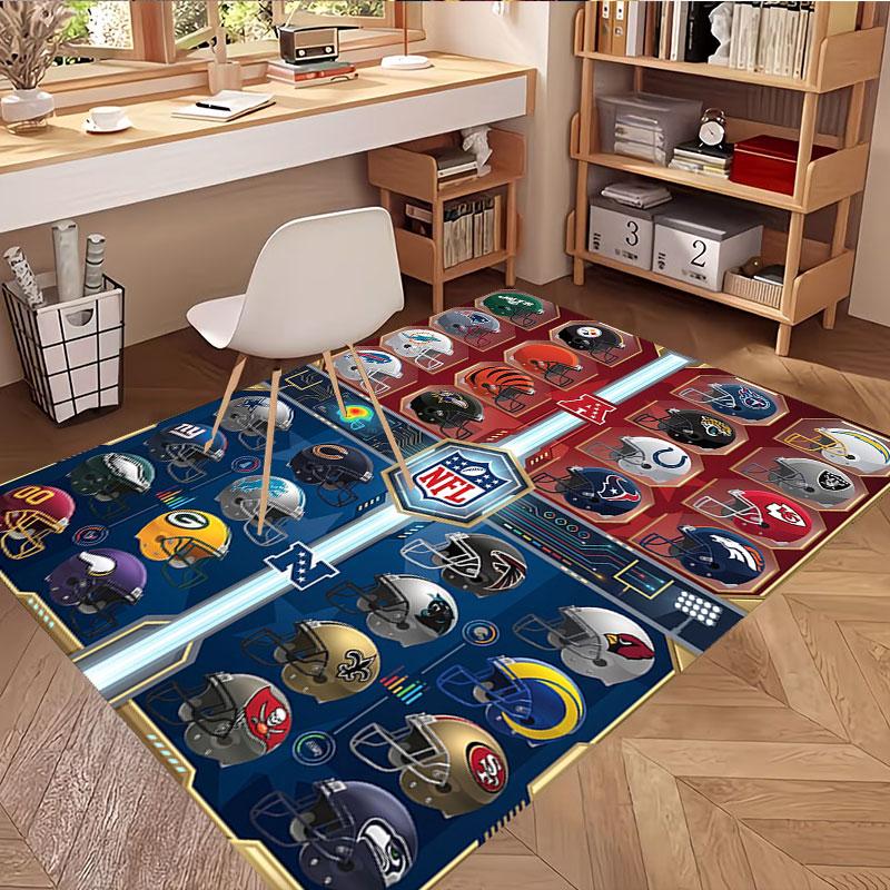 NFL Print Rug, Washable Floor Carpet, For Entryway Dorm Laundry Room Office Study, Home Decor Birthday Christmas Gift