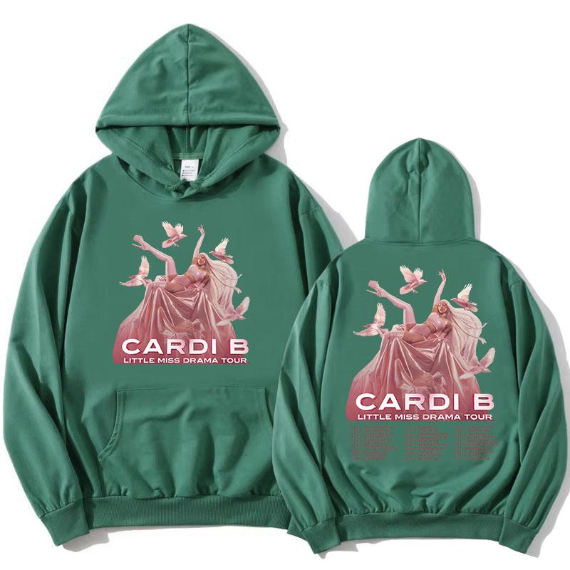 LittleMiss Drama Tour Hoodies Singer Cardi B Graphic Printing Sweatshirts Winter Fleece Casual Hooded Pullover Unisex Streetwear