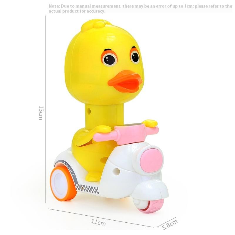 Push The Little Yellow Duck Cartoon Inertia Pull Back Motorcycle Children's Toy