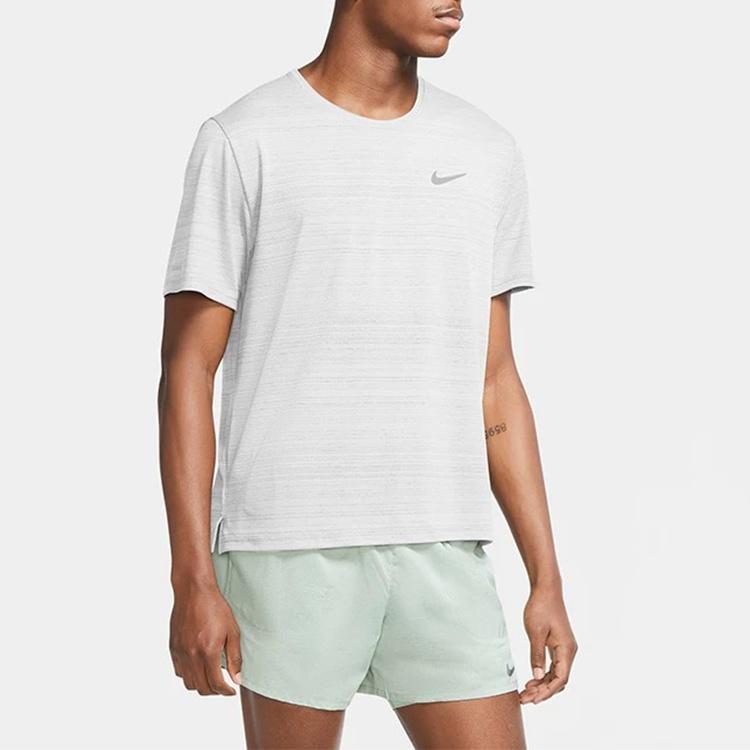 Nike DRI-FIT MILER Running Short Sleeve White Men's CU5993-100