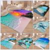 Tropical Beach Sunset Carpet Mat Rug Palm Tree Starfish Effect Non-Slip Durable Home Decoration Living Room Bedroom Floor Mat