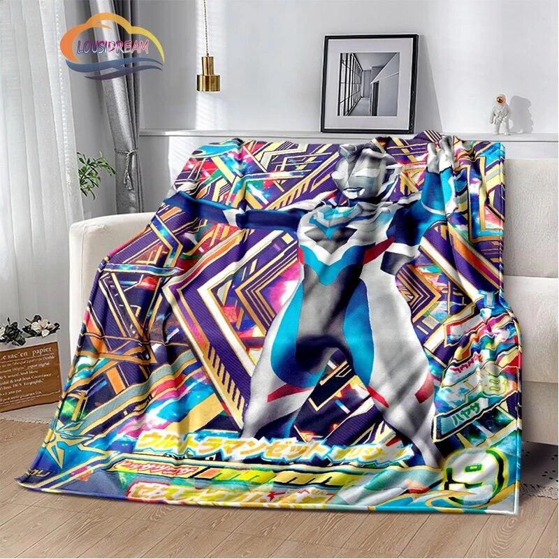 Ultra Heroes Zeta Hero's Path  Wool Blanket Jindian Animation Character Ultraman  Fashion  Portable Flannel Warm Camping