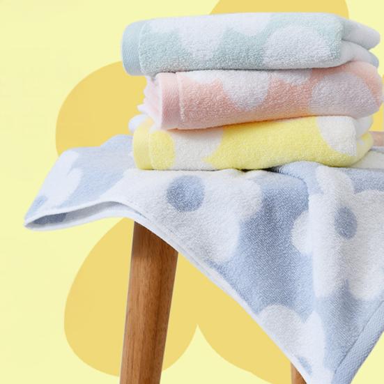 

Bath Towel Quick Drying Absorbent Soft Hand Towel Floral Design Double-Sided Stitching Lightweight Towel синій