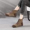 Spring and summer new retro leather high-top cool boots round head hollow single shoes fashion