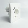 Flush Mount EU Electrical Socket 16A 250V with USB Type-C Charging 1/2 Gang Switch, 80x80mm Golden Panel for European Standard