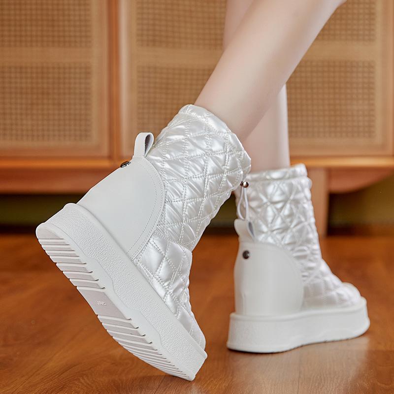 Bottes de neige augmentent en hauteur en automne et en hiver nouvelles chaussures décontractées à plateforme ins tendance petites chaussures en coton velours A
