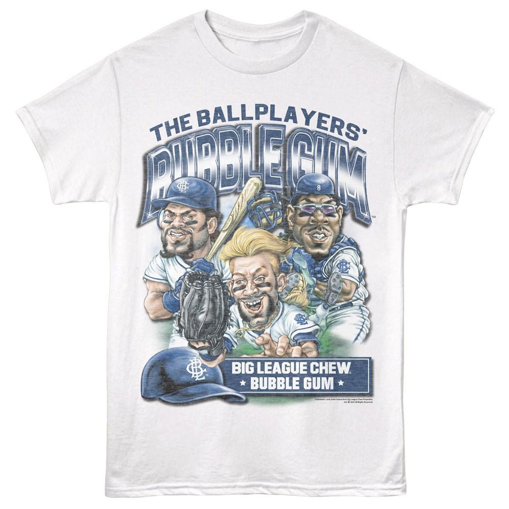 Big League Chew Ball Players Bubble Gum Blue Team Collage Men s T Shirt M