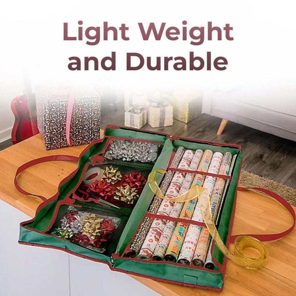 Large Capacity Christmas Wrapping Paper Storage Bag Dustproof Washable Christmas Decoration Storage Bag Multipurpose