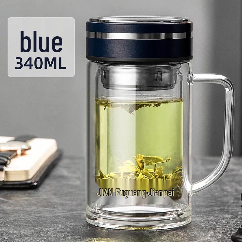 FUGUANG ZhiXiang Double-Layer Glass Mug with Handle