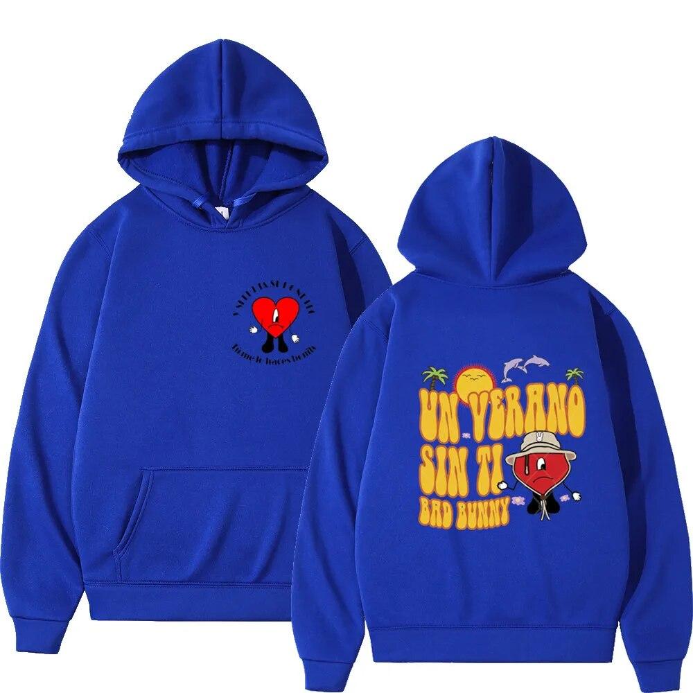 Hot 2022 Unisex Hoodies Hip Hop Bad Bunny UN VERANO SIN TI Print Harajuku Fleece Pullover Male Sweatshirt Women Hoody Clothing Tops