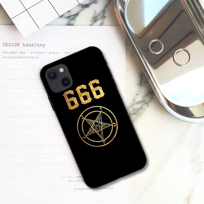 Pentagram 666 Demonic Satanic Phone Case For iPhone 11 12 Mini 13 14 15 Pro XS Max X Plus SE XR Shell