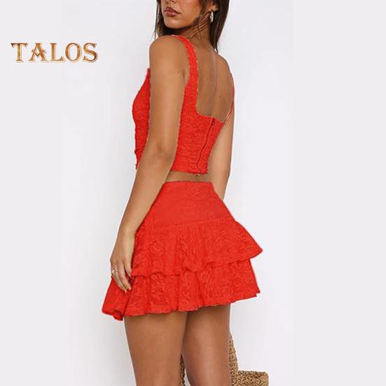 Mini saia de renda sexy com babados na bainha, cintura baixa, plissada, saia curta fluida, cor sólida, saia de bolo com várias camadas, uso diário