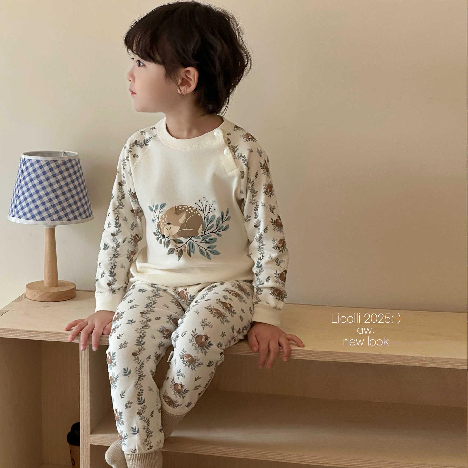 Детский хлопковый осенний комплект пижамы: Комплект: Лонгслив и Штаны для Мальчиков и Девочек 80