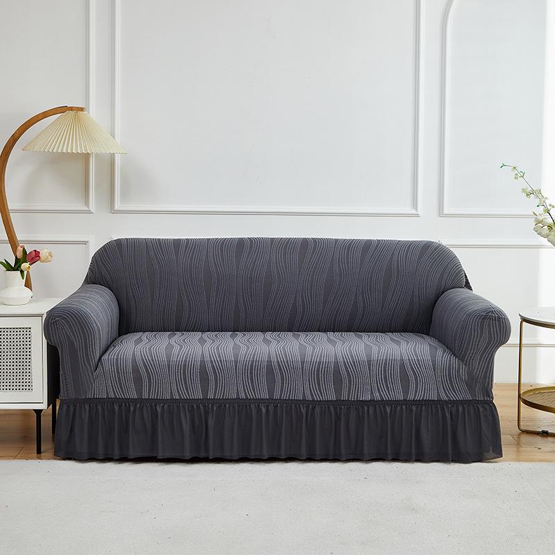 Towel Jacquard Sofa Cover Skirt Elastic Sofa Cover Living Room Combination Non-Slip Elastic Sofa Cover