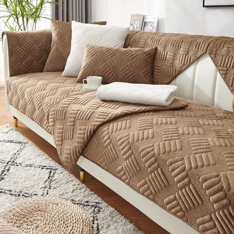 

1 шт., чехол для дивана Four Seasons, противоскользящее полотенце для дивана, кожаный цвет кофейного цвета, плюшевая спинка, подлокотник, чехол, бесплатная доставка 70x70cm 1pcs