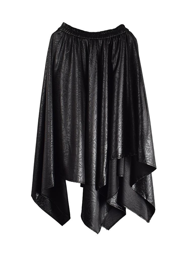 Xitao Asymmetrische einfarbige Pu-Röcke HQQ2420