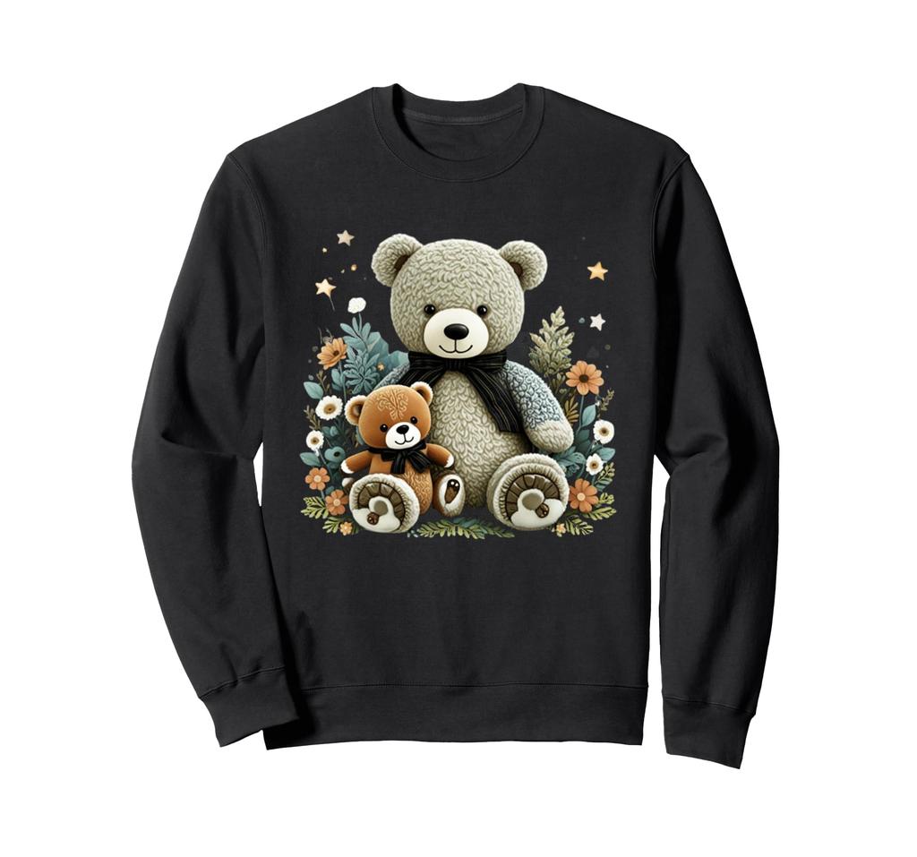 Vintage Floral Cottagecore Sweatshirt for Teddy Bear Lovers