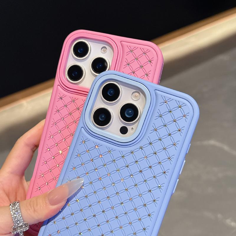 Luxury Solid Color Matte Texture Glitter Shockproof Phone Case For iPhone 16 Pro Max E 14 11 12 13 15 Pro Max Bumper Back Cover