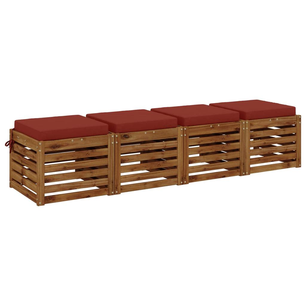 4 piece seat cushions SOEST 4 pcs. 100percent  Polyester Red
