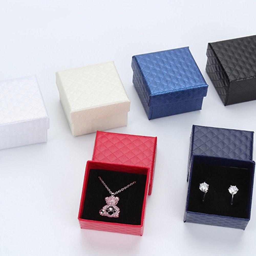 6Pcs Sponge Case Jewelry Gift Box Paper Jewelry Display Box High Quality Ring Box Wedding Favors