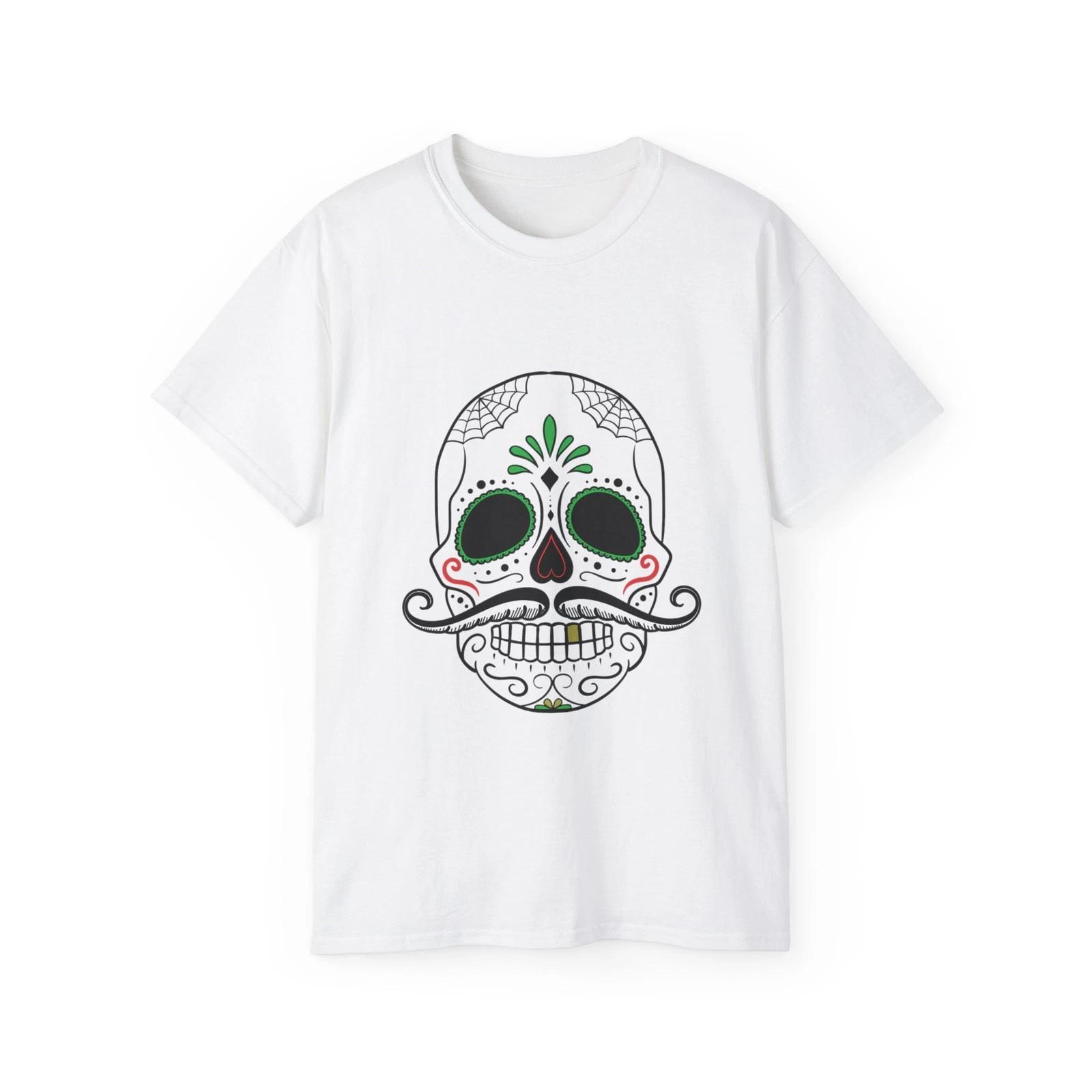 Day Of The Dead Skull Sugar Skull Skeleton | Custom Graphic T-Shirt XL