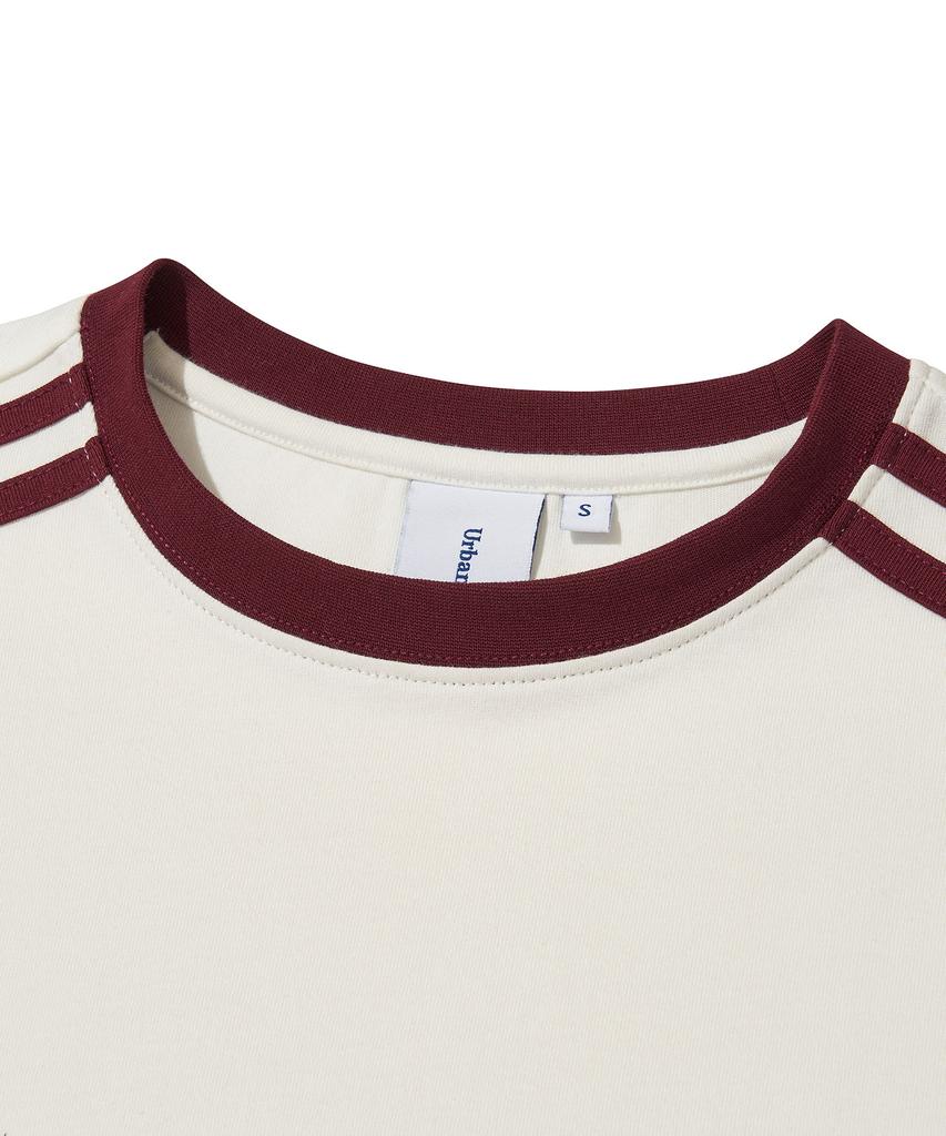 URBANDTYPE Football Jersey T-Shirt_White/Burgundy
