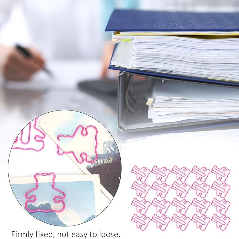 20pcs Bear Paper Clips,Mini Bear Shape Bookmark Organize Paperclips Funny Animal Shape Paperclips Planner Clips for Office School Supplies