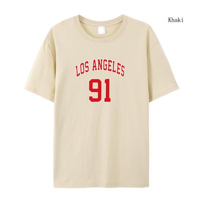 Women's T-Shirt Los Angeles 91 Usa City Letter Streetwear Summer Short Sleeved T-shirt Oversize Short Sleeved T-shirt