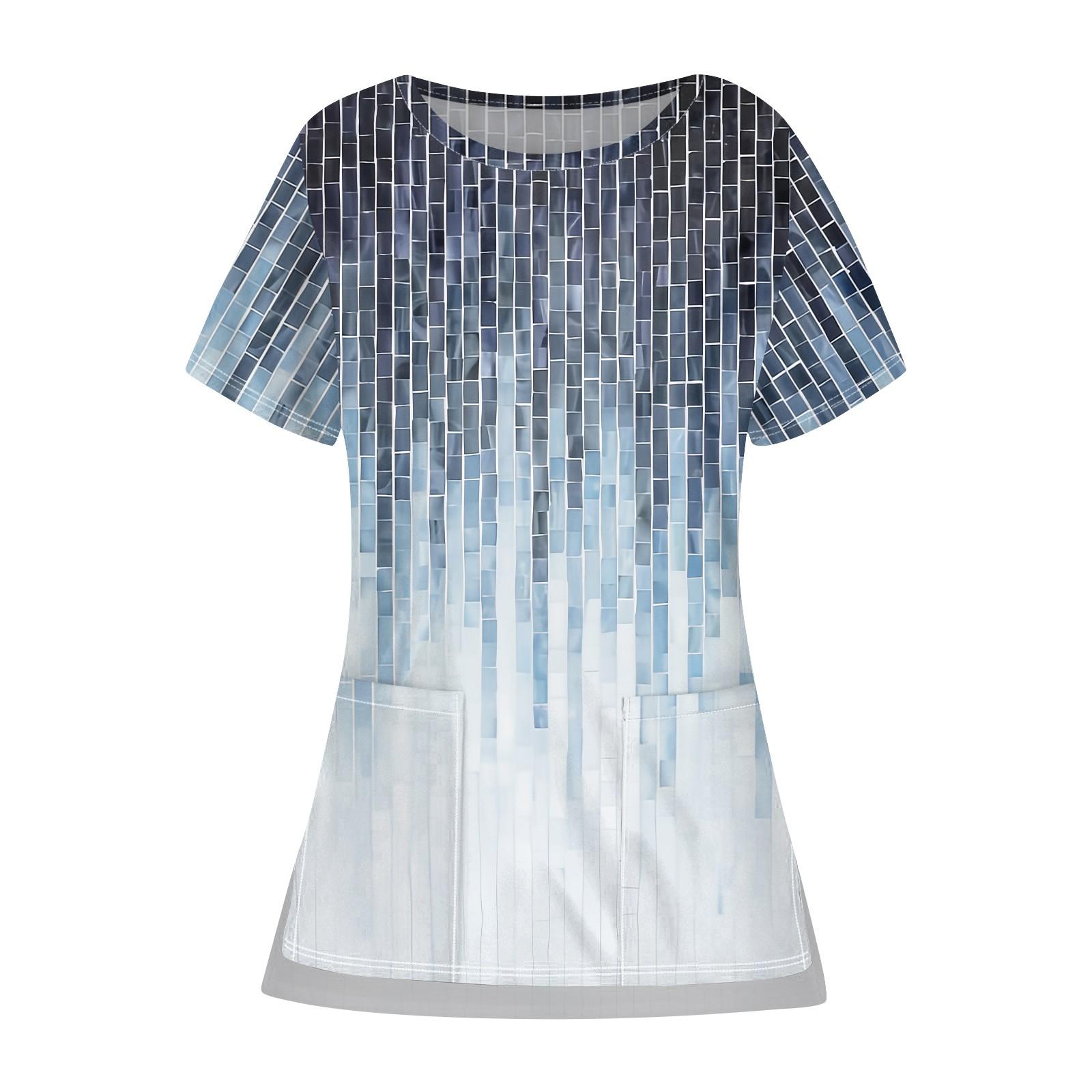 

Женская повседневная карманная форма с круглым вырезом и защитной рабочей униформой с открытым подолом XL