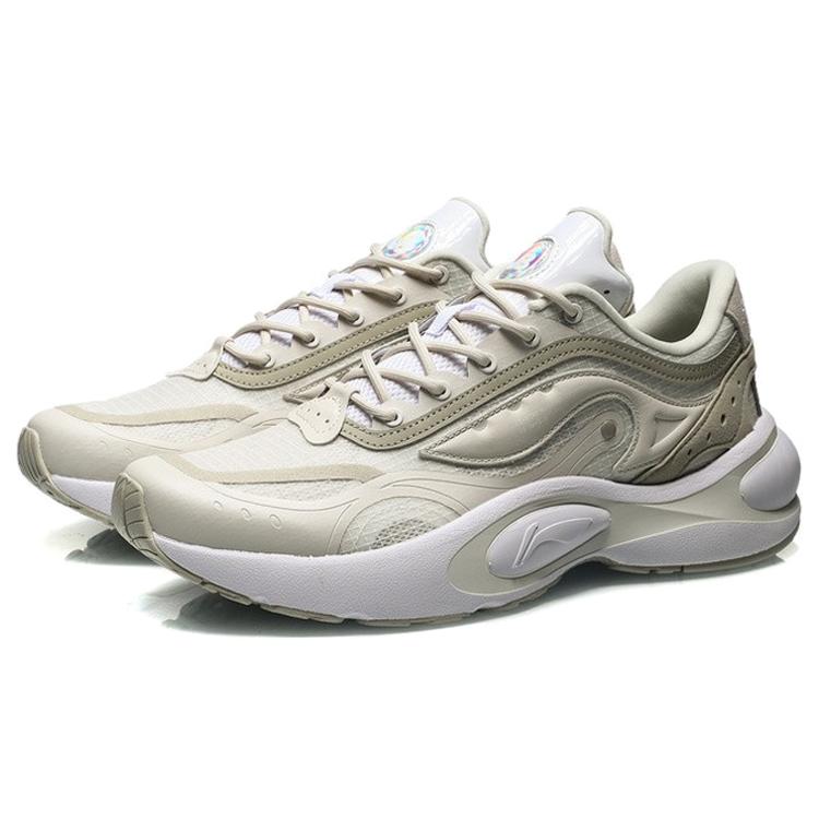 Li Ning Stoff Dämpfung Rutschfest Abriebfest Atmungsaktiv Leicht Niedrig geschnitten Laufschuhe Herren Weiß ARHR039-2