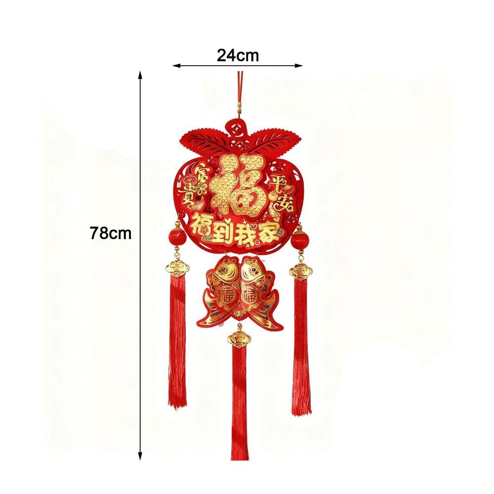 Flocking Fu Character Spring Festival Hanging Pendant Hanging Ornament With Tassels Traditional Chinese Decoration
