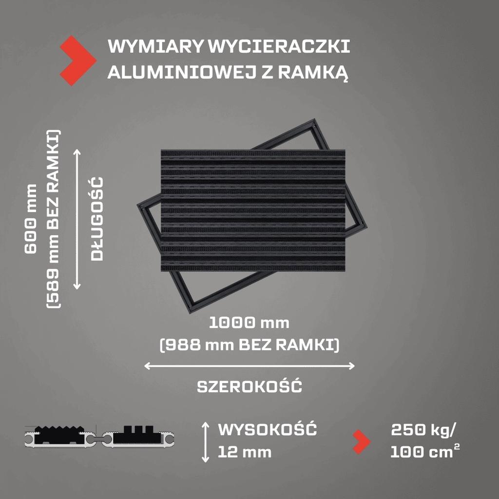 Polentex Black Combi Junior Wiper 12 Brush-Rubber 100X60 Frame