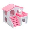Yousheng Hamster House Ventilated Design Double Layers Wooden Hamster Hideout Accessories Toy for Guinea-pig