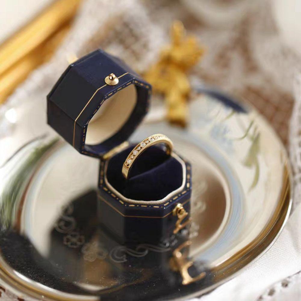 Exquisite Engagement Ring Box Display Holder Jewelry Storage Box Small Ring Bearer Box Unisex