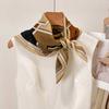 New Geometric Splicing Contrasting Color Small Square Scarf Spring Versatile Going Out Sun Protection Decorative Shawl Women's Retro Neck Silk Scarf