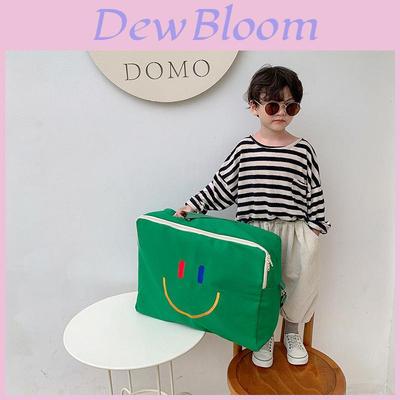 Stylish Large Capacity Korean Smiley Face Canvas Backpack For Kids Durable And Trendy Design