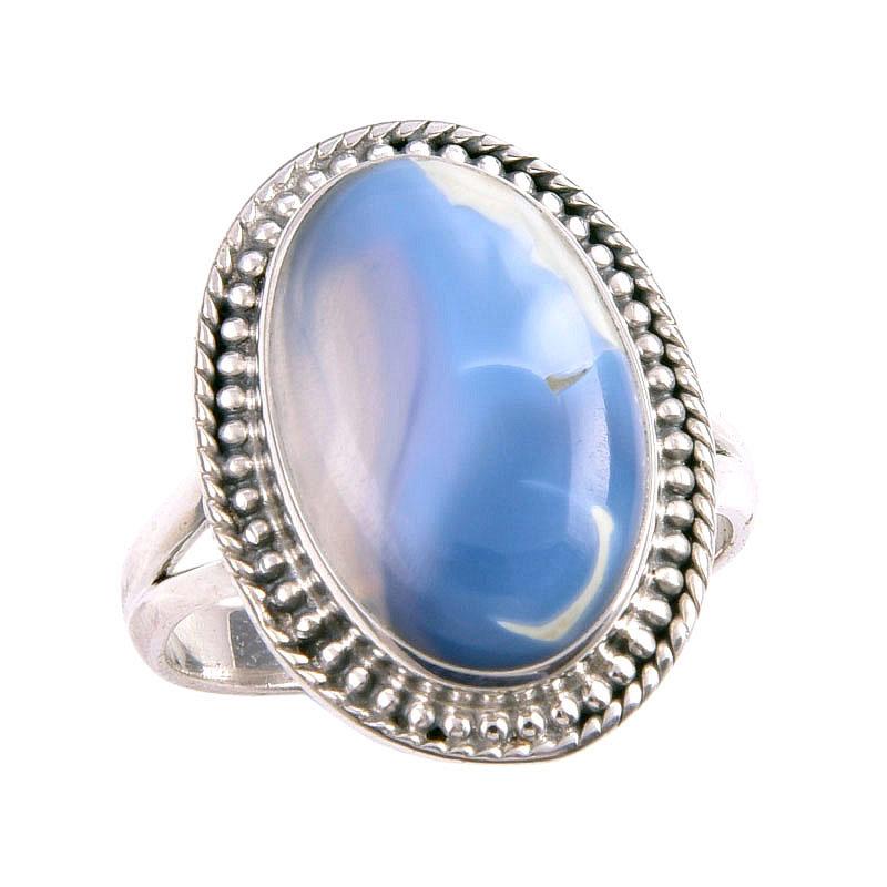 Natural Owyhee Opal Gemstone 925 Solid Sterling Silver Jewelry Ring Size 8 L7K20