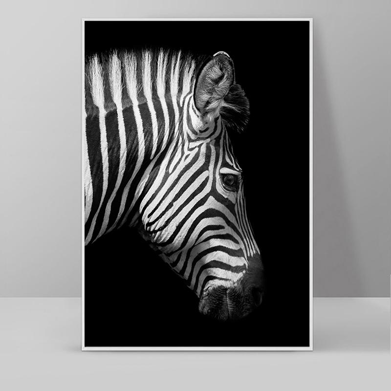 Modern Black And White Lion Elephant Deer Zebra Poster Canvas Painting Nordic Animals Wall Picture For Living Room Home Decor