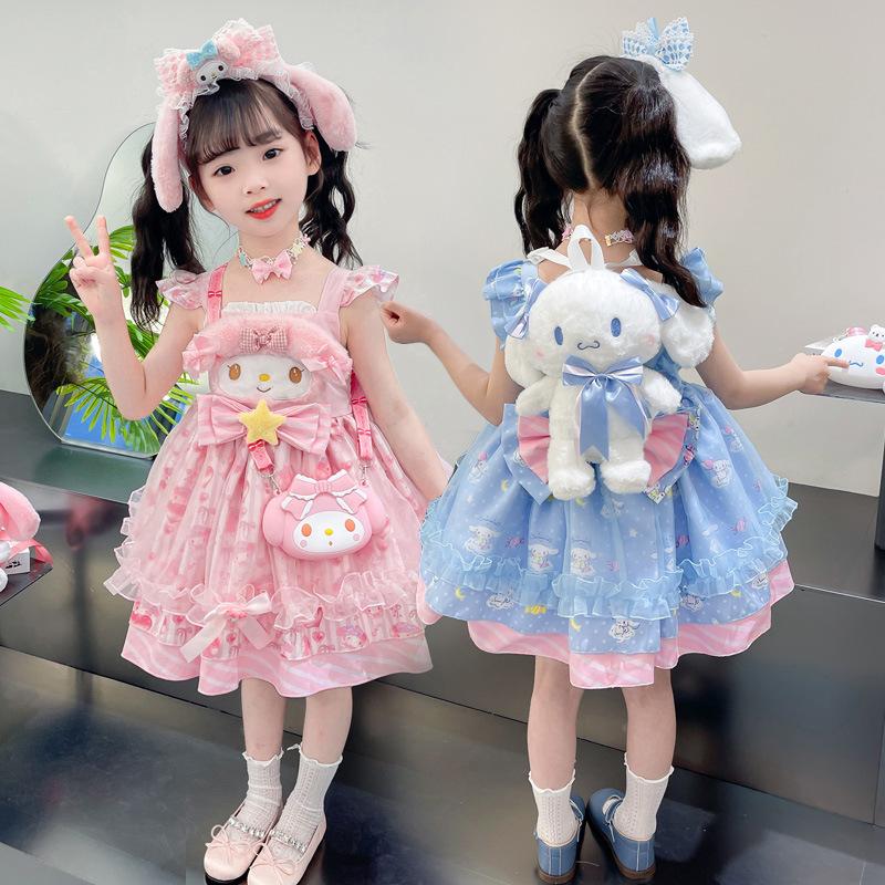 Abito da Principessa Lolita Melody da Ragazza Abito Estivo con Spalline Gonna a Sbuffo Ragazza Baoyu Guigou Abito Dolce