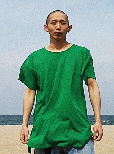 Plastic Layered Long Round T-Shirt / Green Green/Free(100~105)