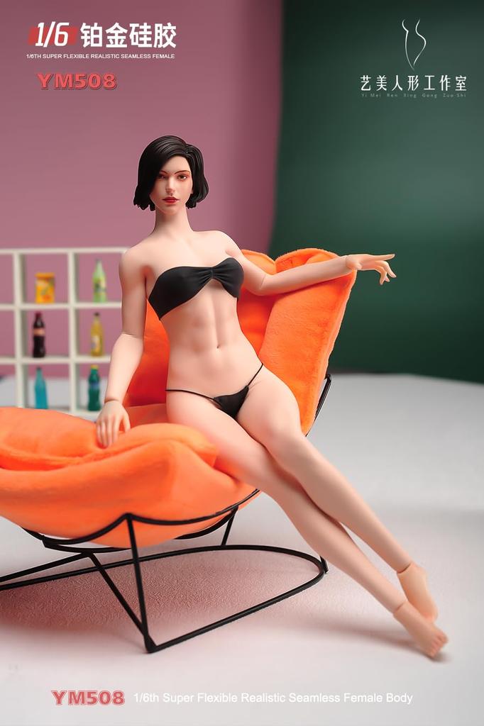 [TOYBARJAPAN] 16 Scale Action Figure YIMEI YM508 Mid-Bust Platinum Silicone Seamless Female Body with Sculpted Menstrual Regions (Head, Clothes, and
