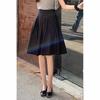 Black Pleated Midi Skirt: Women's A-line Casual Swing for Spring & Autumn - Petite Sizes Available