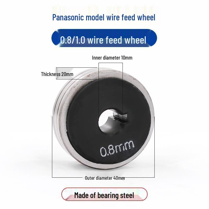 Gas-Shielded MIG Welding Wire Feeder Accessories: Panasonic/Binzel Style Guide Wheel 1.2/0.8.