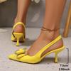 Modische Kristall-Fliegen-Pumps Luxus-Design 2025 Slingback High Heels Schuhe Frau Spitzschuh Absatz-Gladiator-Sandalen