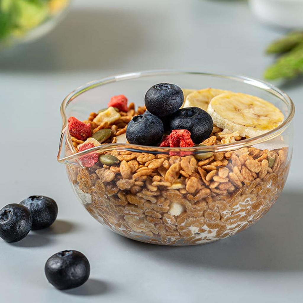 MiniMood Matcha Tea 13cm 500ml Traditional Craft Perfect for Tea Tea or As a Gift Bowl, Heat-Resistant Glass, Diameter, Capacity, Clear, Design,